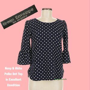 Navy Polka Dot Top